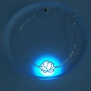 blue Glowing lotus necklace